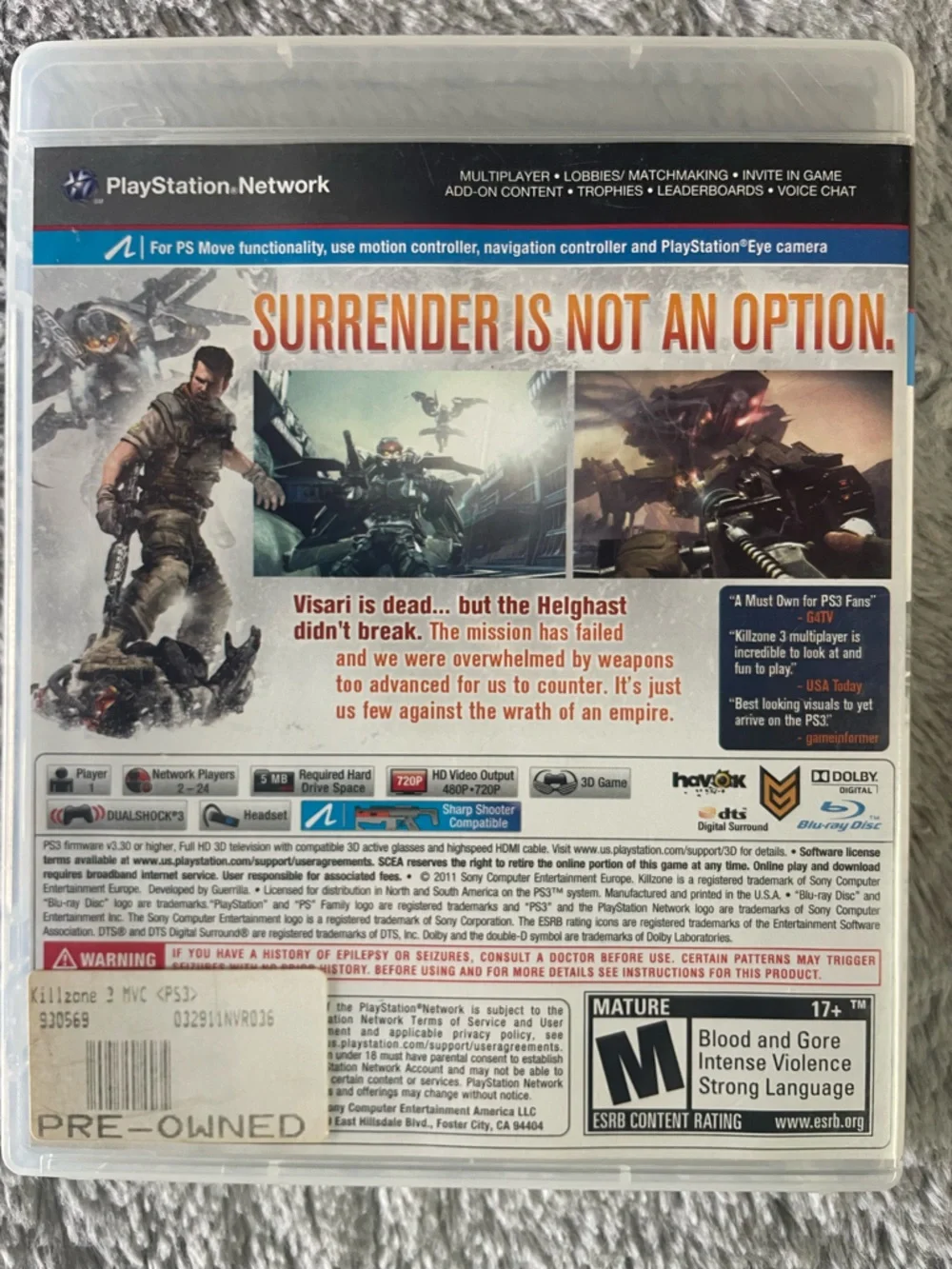 Sony Killzone 3 - PS3